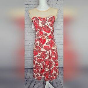 n:PHILANTHROPY Effies Heart Red and Cream Umbrella Dress M